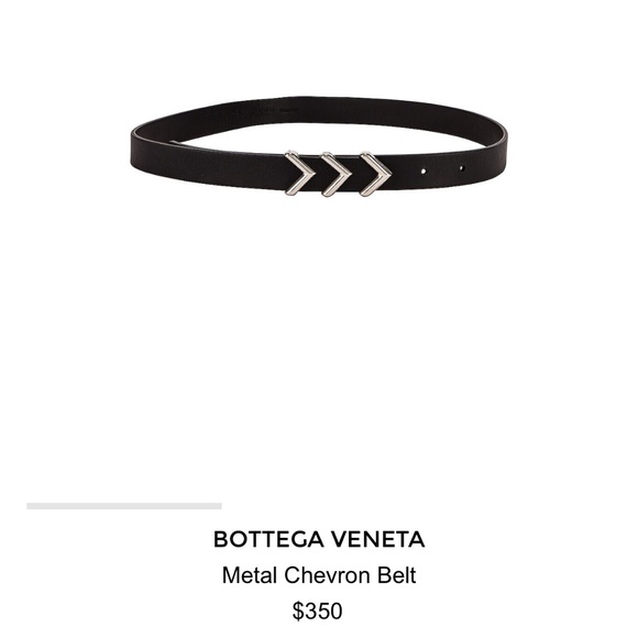 Bottega Veneta Accessories - Bottega Veneta Metal Chevron Belt in Black and Silver. Size 65. Dust bag incl.